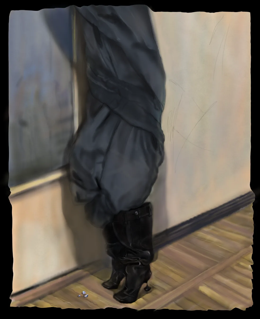 Painting: boots against a wall
