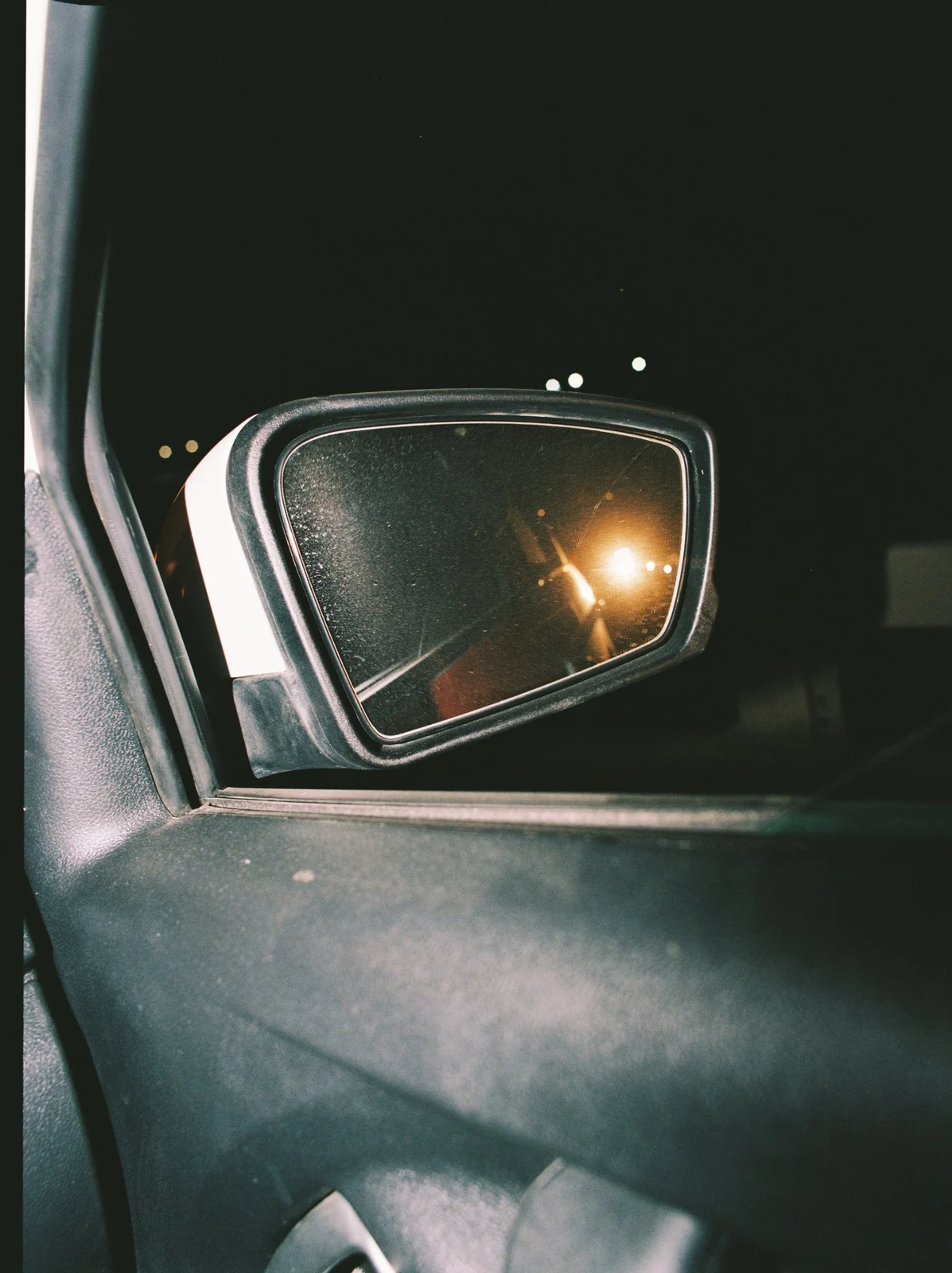 Side mirror at night