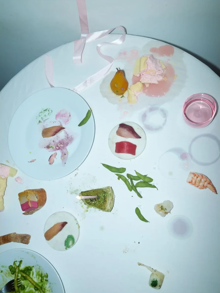 Table after a romantic dinner